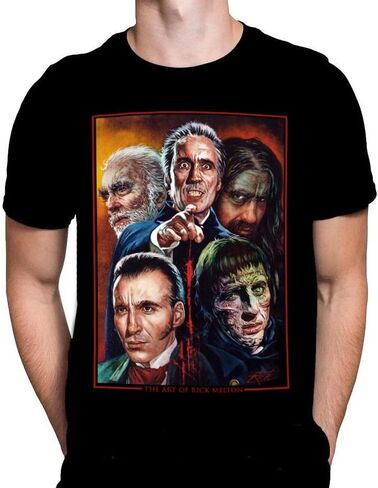 Christopher Lee Mens Black T Shirt Gothic Horror Halloween Fashion Rick Melton Movie Poster Tshirt in Saudi Arabia