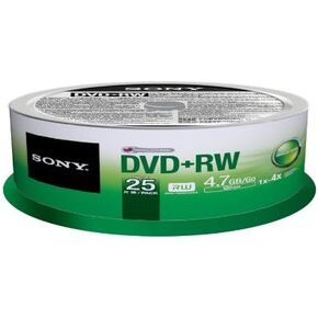 Sony 25DPW47SPM 4x DVD+RW Rewritable DVD Media - 25-Pack Spindle in Saudi Arabia