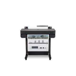 طابعة HP DesignJet T630 لاسلكية كبيرة الحجم - 24 بوصة، مزودة بوحدة تغذية تلقائية للورق، وصندوق وسائط وحامل (5HB09A) in Kuwait