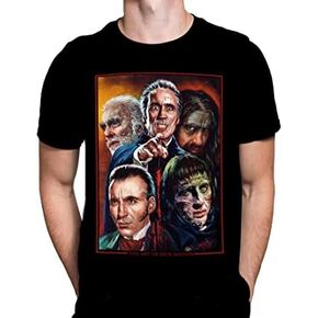Christopher Lee Mens Black T Shirt Gothic Horror Halloween Fashion Rick Melton Movie Poster Tshirt in Saudi Arabia