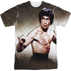 Bruce Lee Men's Scratched Sublimation T-Shirt White in Kuwait