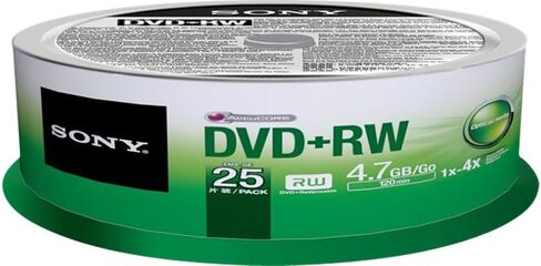 Sony 25DPW47SP DVD+RW 4X 4.7GB Spindle Rewritable DVD, 25-Pack in Saudi Arabia