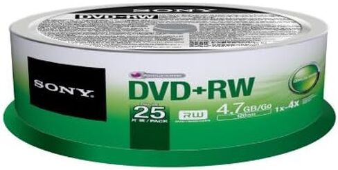 Sony 25DPW47SP DVD+RW 4X 4.7GB Spindle Rewritable DVD, 25-Pack in Saudi Arabia
