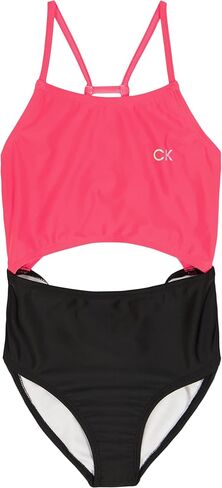 Calvin Klein Girls' One-piece Swimsuit With Upf 50+ Sun Protection in Saudi Arabia