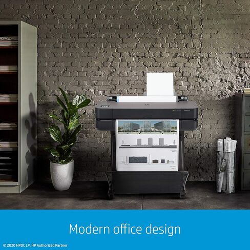 طابعة HP DesignJet T630 لاسلكية كبيرة الحجم - 24 بوصة، مزودة بوحدة تغذية تلقائية للورق، وصندوق وسائط وحامل (5HB09A) in Kuwait