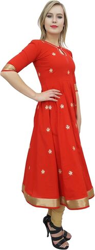 Bimba Designer Anarkali Kurta Indian Ethnic Gota Work Cotton Kurti in Saudi Arabia