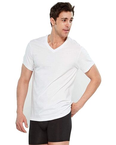 Calvin Klein Men's Cotton Classics Multipack Pack V Neck T-Shirt in Saudi Arabia