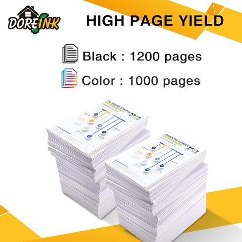 خرطوشة حبر DOREINK معاد تصنيعها 910 910XL بديلة لطابعة HP 910 910XL OfficeJet Pro 8025 8020 8035 8028 8022 8010 8015 8018 (أسود، سماوي، أرجواني، أصفر، 4 عبوات) in Kuwait