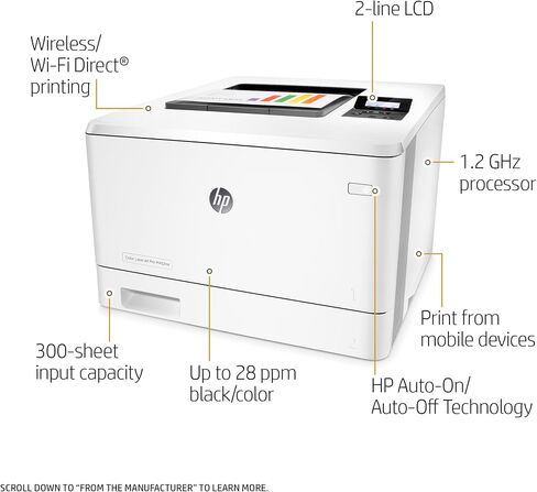 HP Laserjet Pro M452nw Wireless Color Laser Printer with Built-in Ethernet, Amazon Dash Replenishment Ready (CF388A) in Saudi Arabia
