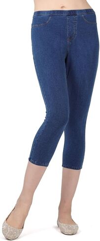 MeMoi Priga Denim Cotton Capri Jean Leggings in Saudi Arabia