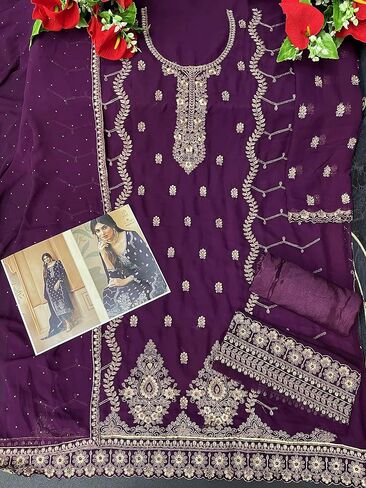 Heni Fashion Indian/Pakisatni Party/Wedding Wear Readymade Straight Salwar Kameez/Salwar Suit for Women in Kuwait
