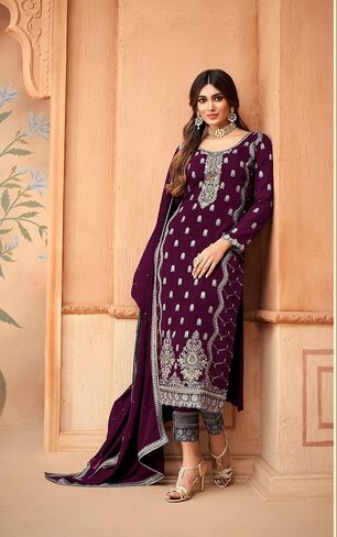Heni Fashion Indian/Pakisatni Party/Wedding Wear Readymade Straight Salwar Kameez/Salwar Suit for Women in Kuwait