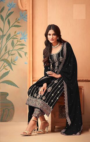 Heni Fashion Indian/Pakisatni Party/Wedding Wear Readymade Straight Salwar Kameez/Salwar Suit for Women in Kuwait
