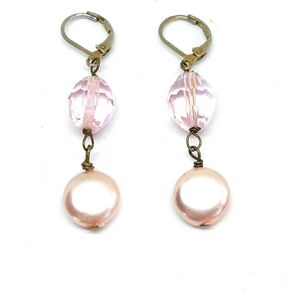 Cookie Lee Pink Pearl Earrings (B2) 89509 in Saudi Arabia