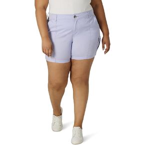 Lee Women's Plus Size Flex-to-go Mid-Rise Seamed Cargo Short in Kuwait