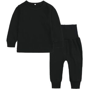 Kids Tales Little Boys&Girls 2 Pcs Solid Pajama Set Cotton Underwear Long Sleeve Sleepwear PJS in Saudi Arabia
