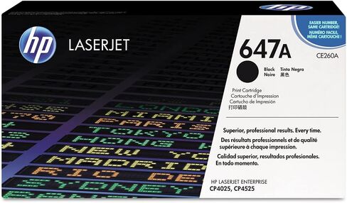 Original HP 647A Black Toner Cartridge | Works with HP Color LaserJet Enterprise CM4540 MFP, HP Color LaserJet Enterprise CP4025, CP4525 Series | CE260A in Saudi Arabia