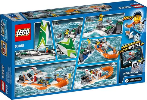 LEGO City 60168 Sailboat Rescue Building Toy With Boats That Really Float. Includes: Coast Guard Rescue Boat, Sailboat, Rock Island, 2 Minifigures, 1 Shark Minifigure. 195 Pieces. Item: 6174681. in Saudi Arabia