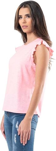 Lee Women's Ruffle Sleeve Crewneck Tank Top in Saudi Arabia
