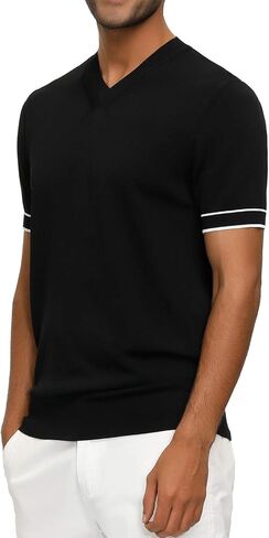 PJ PAUL JONES Mens Short Sleeve V Neck Tee Shirt Slim Fit Breathable T-Shirts in Saudi Arabia