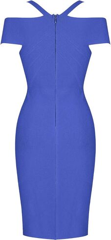 UONBOX Women's Strap Sexy V Neck Bodycon Clubwear Party Bandage Dress in Kuwait