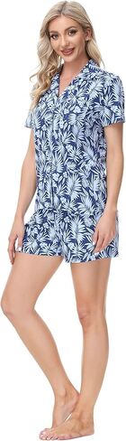 قميص نوم نسائي من INK+IVY بأكمام وياقة على شكل حرف V، ملابس نوم محبوكة ناعمة مع شورت متطابق in Kuwait