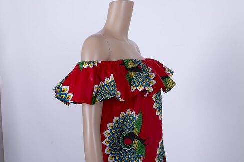 iooiooi Africa Dresses for Women Dashiki Off The Shoulder African Dress Bazin Plus Size Traditional African Clothing in Kuwait