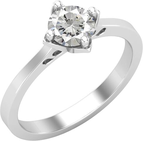 Dazzlingrock Collection 6mm Round Lab Created Gemstone Comfort Fit Solitaire Engagement Ring for Her in 925 Sterling Silver in Saudi Arabia