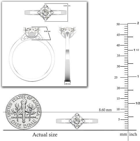 Dazzlingrock Collection 6mm Round Lab Created Gemstone Comfort Fit Solitaire Engagement Ring for Her in 925 Sterling Silver in Saudi Arabia