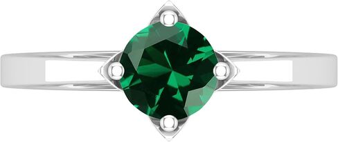 Dazzlingrock Collection 6mm Round Lab Created Gemstone Comfort Fit Solitaire Engagement Ring for Her in 925 Sterling Silver in Saudi Arabia