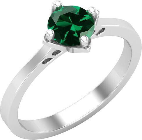 Dazzlingrock Collection 6mm Round Lab Created Gemstone Comfort Fit Solitaire Engagement Ring for Her in 925 Sterling Silver in Saudi Arabia