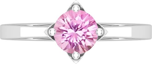 Dazzlingrock Collection 6mm Round Lab Created Gemstone Comfort Fit Solitaire Engagement Ring for Her in 925 Sterling Silver in Saudi Arabia