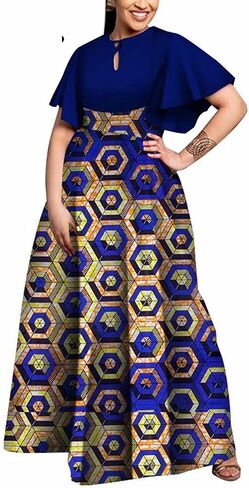 iooiooi Plus Size African Party Dresses for Women New Bazin Riche Style Clothes Graceful Lady Print Clothing in Kuwait
