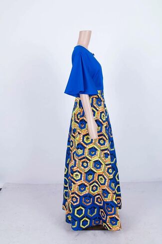 iooiooi Plus Size African Party Dresses for Women New Bazin Riche Style Clothes Graceful Lady Print Clothing in Kuwait