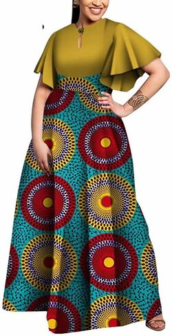 iooiooi Plus Size African Party Dresses for Women New Bazin Riche Style Clothes Graceful Lady Print Clothing in Kuwait