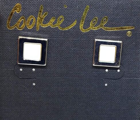 Cookie Lee Mother Pearl Square Earrings (B2) in Saudi Arabia