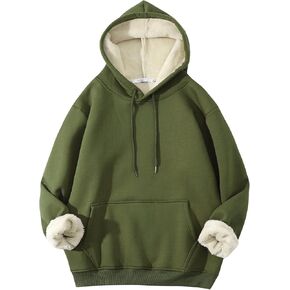 Gihuo Men's Warm Crewneck Sherpa Lined Fleece Sweatshirt Pullover Tops in Saudi Arabia