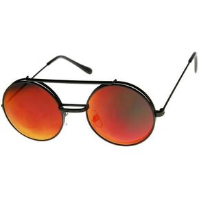 Limited Edition Red Mirror Flip-Up Lens Round Circle Django Sunglasses in Saudi Arabia