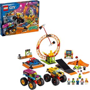 LEGO City Stunt Show Arena 60295 Building Toy Set with 2 Monster Trucks, 2 Collapsible Cars, a Flywheel-Powered Stunt Bike, Launch Ramps, Ring of fire and 6 Minifigures in Saudi Arabia