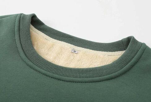 Gihuo Men's Warm Crewneck Sherpa Lined Fleece Sweatshirt Pullover Tops in Saudi Arabia
