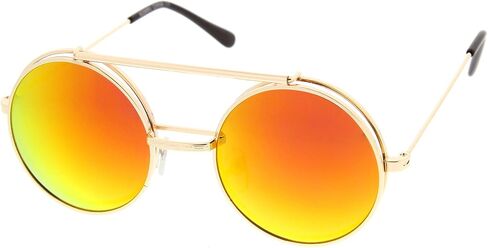 Limited Edition Red Mirror Flip-Up Lens Round Circle Django Sunglasses in Saudi Arabia