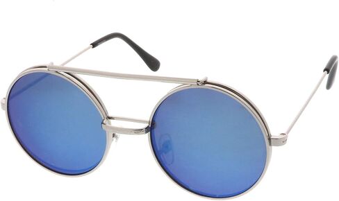 Limited Edition Red Mirror Flip-Up Lens Round Circle Django Sunglasses in Saudi Arabia