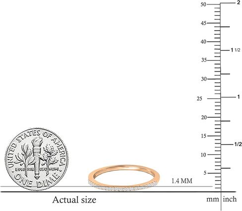 Dazzlingrock Collection Round White Diamond Single Row Dainty Anniversary Wedding Band for Women (0.15 ctw, I-J Color, I1-I2 Clarity) | Available in 14K Gold in Kuwait