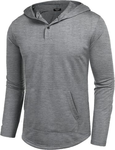 COOFANDY Mens Fashion Athletic Hoodies Gym Workout Sweatshirt Long Sleeve Casual Hooded With Pocket in Saudi Arabia