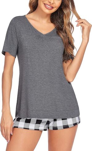طقم بيجامة شورت نسائي من Avidlove بأكمام قصيرة وملابس نوم Pjs S-XXL in Kuwait