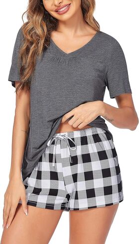 طقم بيجامة شورت نسائي من Avidlove بأكمام قصيرة وملابس نوم Pjs S-XXL in Kuwait