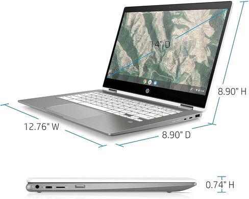 HP X360 14 Chromebook Laptop Computer 14" HD SVA Touch Display Intel Pentium Dual-Core N5000 Processor 4GB DDR4 128GB eMMC WiFi Webcam Chrome OS 14b-ca0061wm (Renewed) in Saudi Arabia