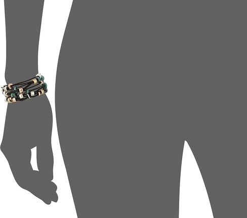Robert Lee Morris Femme Petal Patina Mixed Metal Bead Multi-Row Toggle Bracelet in Saudi Arabia