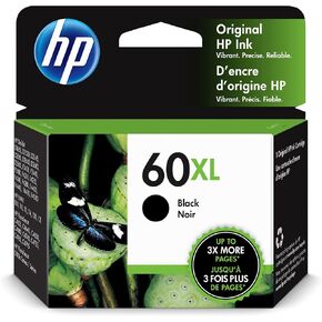 HP 60XL Black High-Yield Ink Cartridge | Works with DeskJet D1660, D2500, D2600, D5560, F2400, F4200, F4400, F4580, Envy 100, OfficeJet 4500, J4680, 4500, PhotoSmart C4600, C4700, D110a | CC641WN in Kuwait