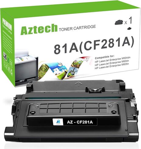 خرطوشة حبر متوافقة مع Aztech لطابعة HP 81A CF281A 81X CF281X Laserjet Enterprise MFP M605 M604 Toner M604N M604DN M605N M605DN M605X M630 M630h M630dn M630z الطابعة (أسود، حزمة واحدة) in Kuwait